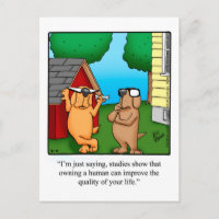 Funny Dog Humour Postcard Spectickles