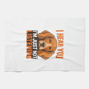 Funny Dog I Hear You Not Listening Vintage Shirt_1 Tea Towel