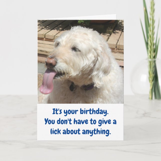 Funny Dog & Ice Cream Birthday Card (Front)
