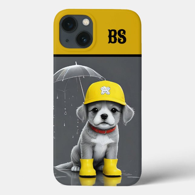 Funny dog in Rain Boots – dog Humour Case-Mate iPhone Case (Back)