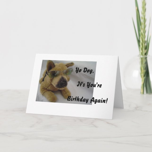 Funny Dog In Sunglassses Card (Front)