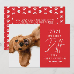 Funny Dog It's Been A Ruff Year Personalised Card