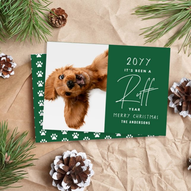 Funny Dog It's Been A Ruff Year Personalised Card (Creator Uploaded)