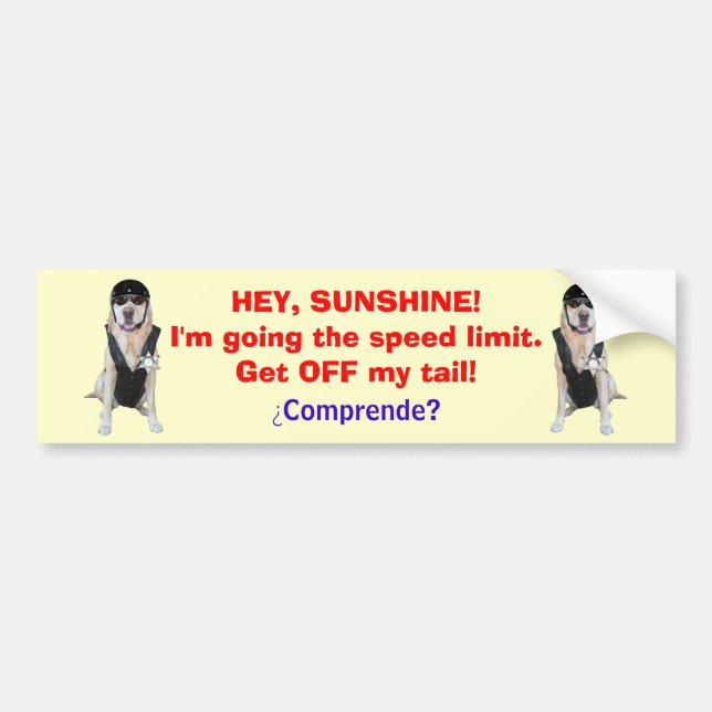 Funny Dog/Lab Bumper Sticker for tailgators (Front)