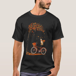 Funny Dog Leaf Fall Autumn Cycling Golden retriev T-Shirt