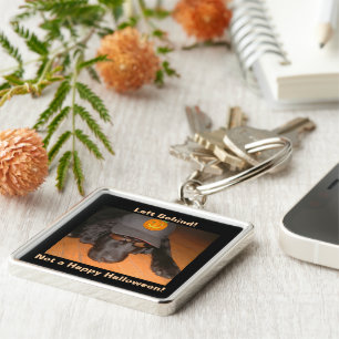 Funny Dog Left Behind This Halloween Key Ring