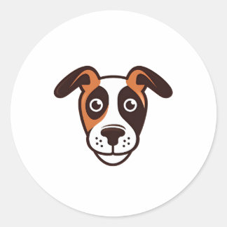 Funny dog logo classic round sticker
