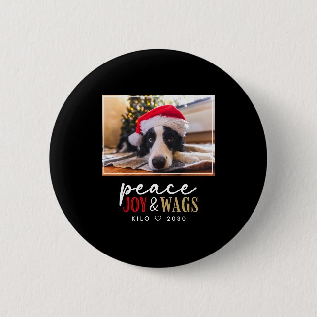 Funny Dog Lover Christmas Photo Cute D  6 Cm Round Badge (Front)
