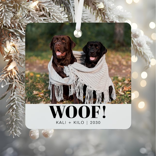Funny Dog Lover Christmas Photo Cute Personalised Metal Tree Decoration (Creator Uploaded)