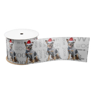 Funny Dog Lover Cute Cattle Dog Christmas Satin Ribbon