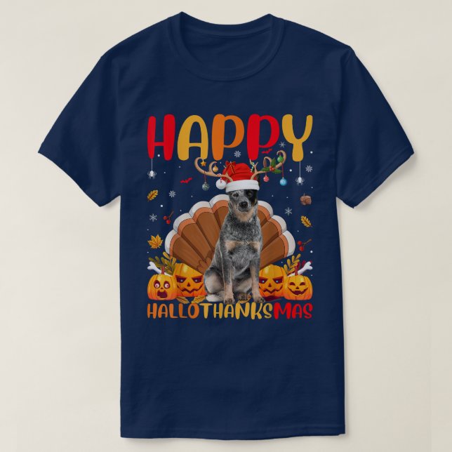 Funny Dog Lover Happy Australian Cattle Dog HelloT T-Shirt (Design Front)