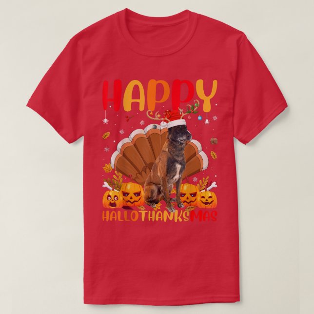 Funny Dog Lover Happy Belgian Malinois Dog HelloTh T-Shirt (Design Front)