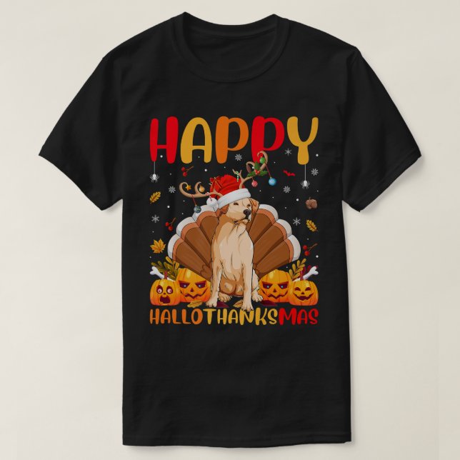 Funny Dog Lover Happy Golden Retriever Dog HelloTh T-Shirt (Design Front)