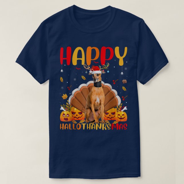 Funny Dog Lover Happy HelloThanksMas  T-Shirt (Design Front)