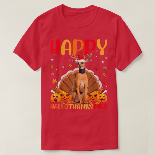 Funny Dog Lover Happy Italian Greyhound Dog HelloT T-Shirt (Design Front)