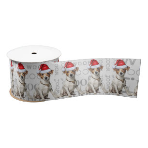 Funny Dog Lover Holiday Jack Russell Christmas Satin Ribbon