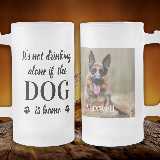 Funny Dog Lover Personalised Pet Photo Frosted Glass Beer Mug (Creator Uploaded)