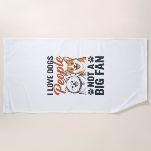 Funny Dog Lover Quote Vintage Engraving Vector Des Beach Towel