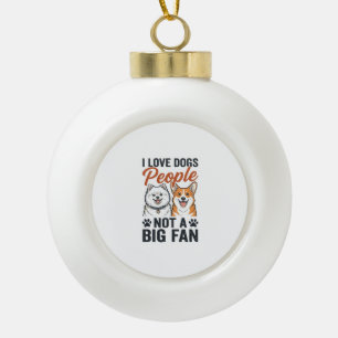 Funny Dog Lover Quote Vintage Engraving Vector Des Ceramic Ball Christmas Ornament