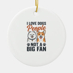 Funny Dog Lover Quote Vintage Engraving Vector Des Ceramic Tree Decoration
