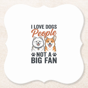 Funny Dog Lover Quote Vintage Engraving Vector Des Paper Coaster