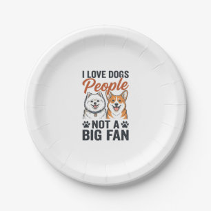 Funny Dog Lover Quote Vintage Engraving Vector Des Paper Plate
