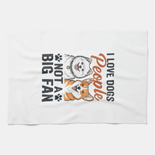 Funny Dog Lover Quote Vintage Engraving Vector Des Tea Towel