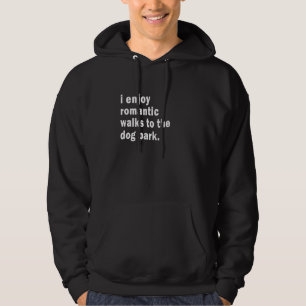 Funny Dog Lover Retro Dog Dad Mum Romantic Walks T Hoodie