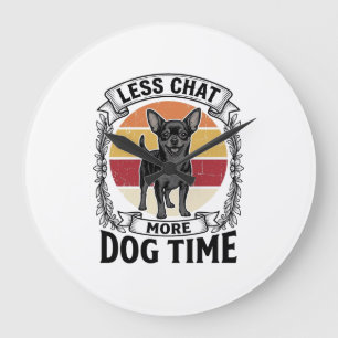 Funny Dog Lover Shirt Vintage Engraving Chihuahua Large Clock