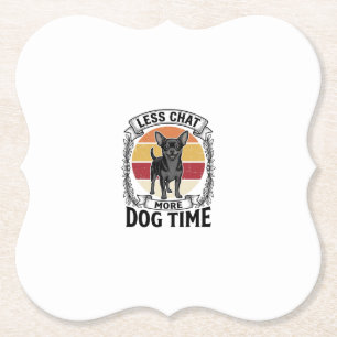 Funny Dog Lover Shirt Vintage Engraving Chihuahua Paper Coaster