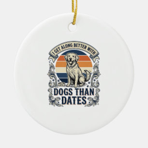 Funny Dog Lover Shirt Vintage Engraving Quote Desi Ceramic Tree Decoration