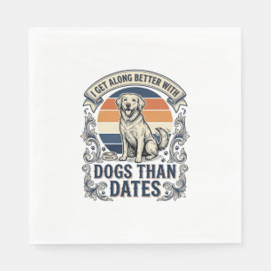 Funny Dog Lover Shirt Vintage Engraving Quote Desi Napkin