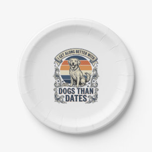 Funny Dog Lover Shirt Vintage Engraving Quote Desi Paper Plate