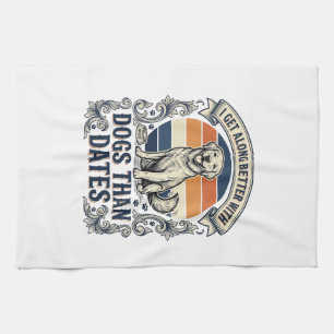 Funny Dog Lover Shirt Vintage Engraving Quote Desi Tea Towel