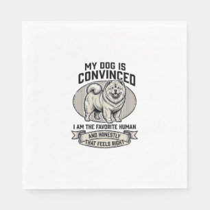 Funny Dog Lover Shirt with Vintage Engraved Chow C Napkin