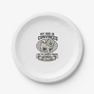 Funny Dog Lover Shirt with Vintage Engraved Chow C Paper Plate