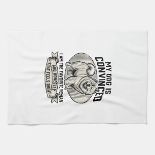 Funny Dog Lover Shirt with Vintage Engraved Chow C Tea Towel