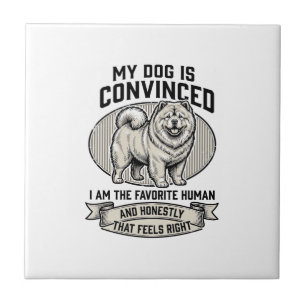 Funny Dog Lover Shirt with Vintage Engraved Chow C Tile