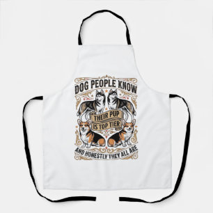 Funny Dog Lover Shirt with Vintage Puppy Debate De Apron