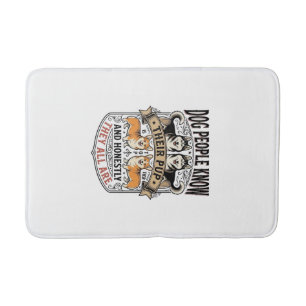 Funny Dog Lover Shirt with Vintage Puppy Debate De Bath Mat