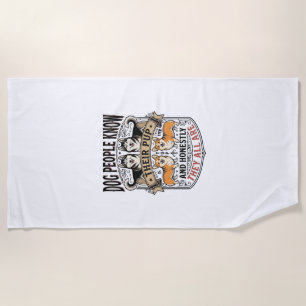 Funny Dog Lover Shirt with Vintage Puppy Debate De Beach Towel