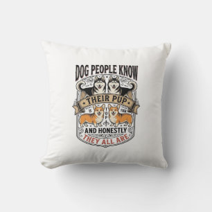 Funny Dog Lover Shirt with Vintage Puppy Debate De Cushion