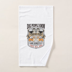 Funny Dog Lover Shirt with Vintage Puppy Debate De Hand Towel