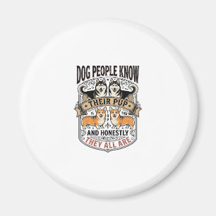 Funny Dog Lover Shirt with Vintage Puppy Debate De Magnet