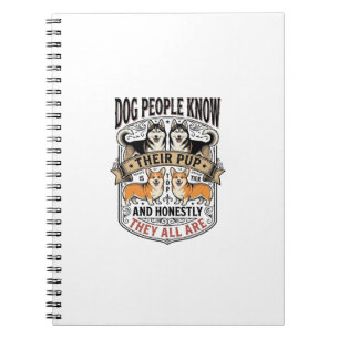 Funny Dog Lover Shirt with Vintage Puppy Debate De Notebook