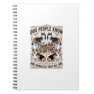 Funny Dog Lover Shirt with Vintage Puppy Debate De Notebook