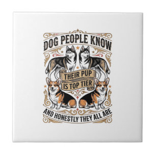 Funny Dog Lover Shirt with Vintage Puppy Debate De Tile