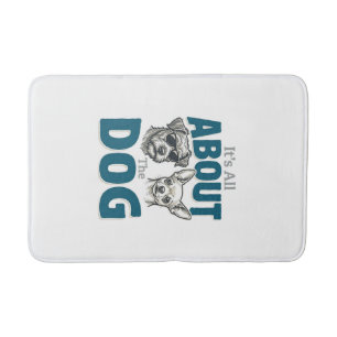 Funny Dog Lover Vintage Engraving Graphic_1 Bath Mat