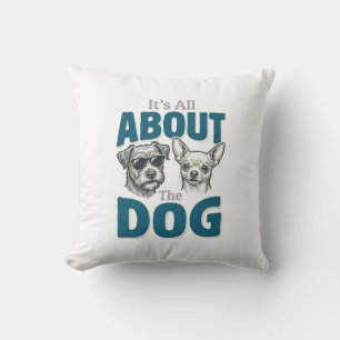 Funny Dog Lover Vintage Engraving Graphic_1 Cushion