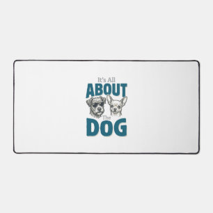 Funny Dog Lover Vintage Engraving Graphic_1 Desk Mat